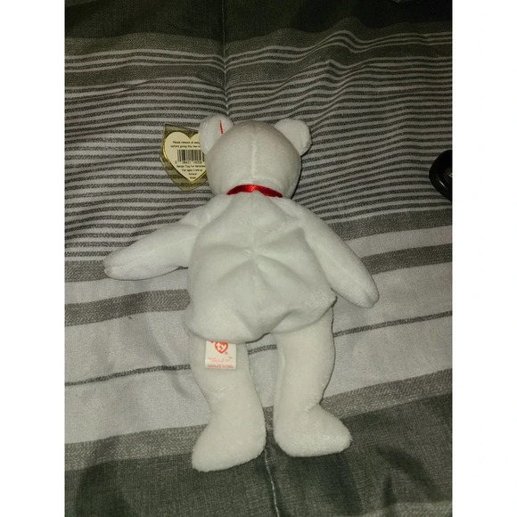 TY Beanie Original Babies Valentino the Bear Stuffed Soft Baby Plush Toy - Picture 3 of 4